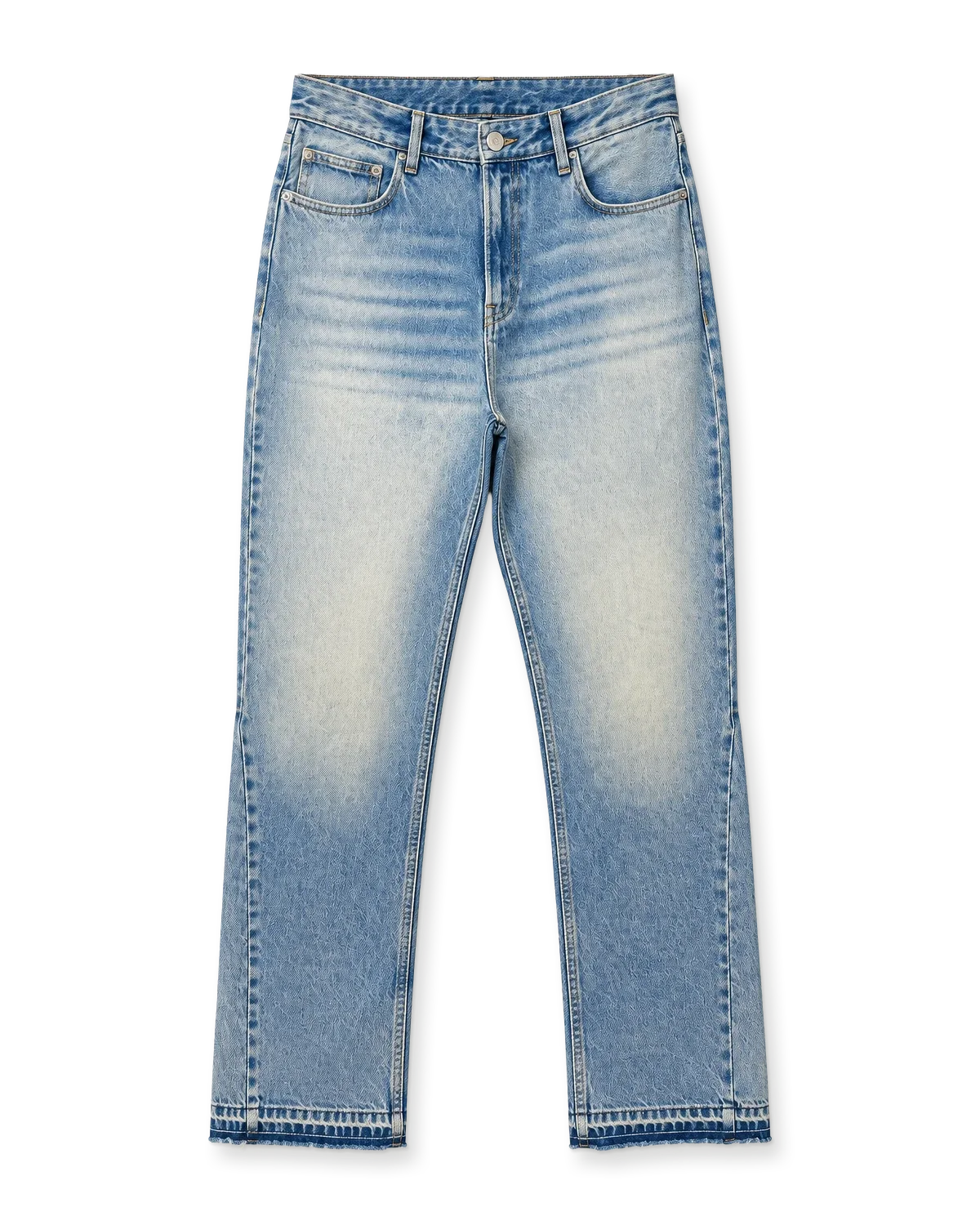Straight-leg jeans in a light vintage wash